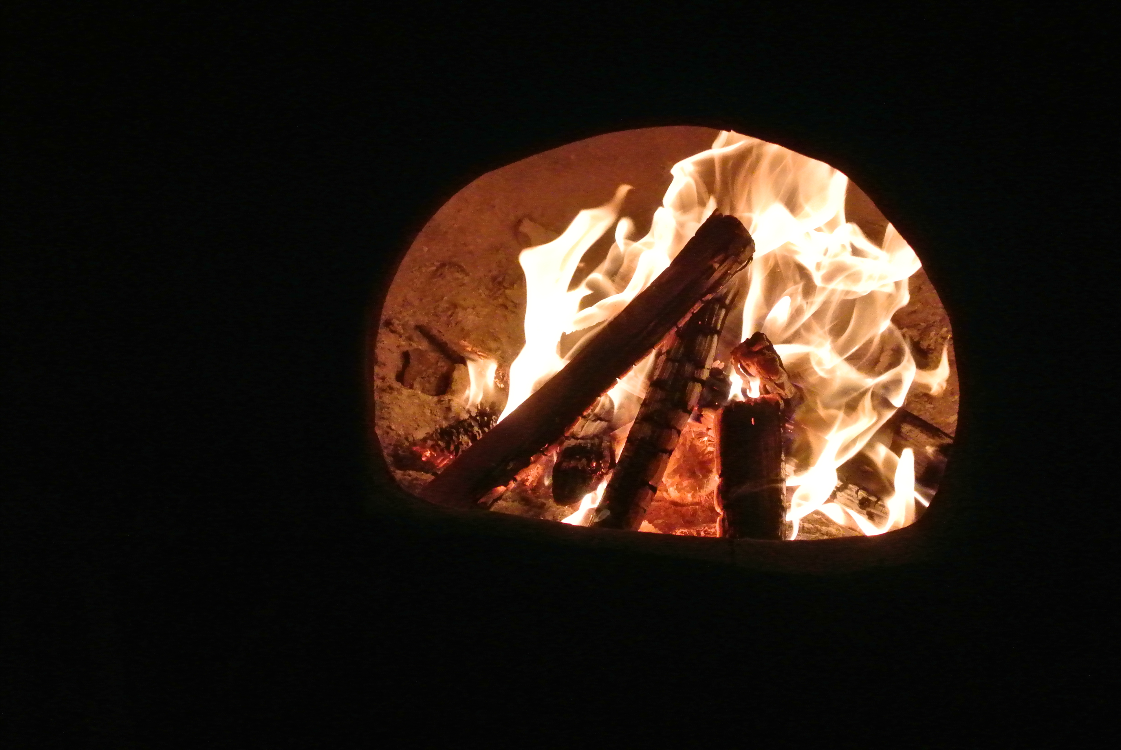 Looking into the middle of the fire. 