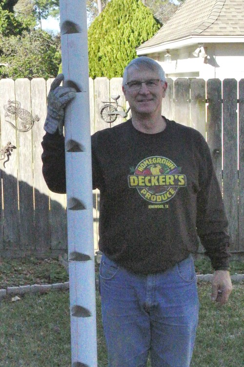 Closer view with my Christmas t-shirt "Decker's Homegrown Produce.