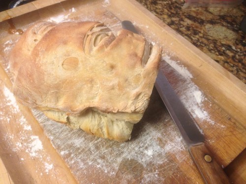 Fresh and warm sourdough - Yum - I love making bread but even more so...... eating it!